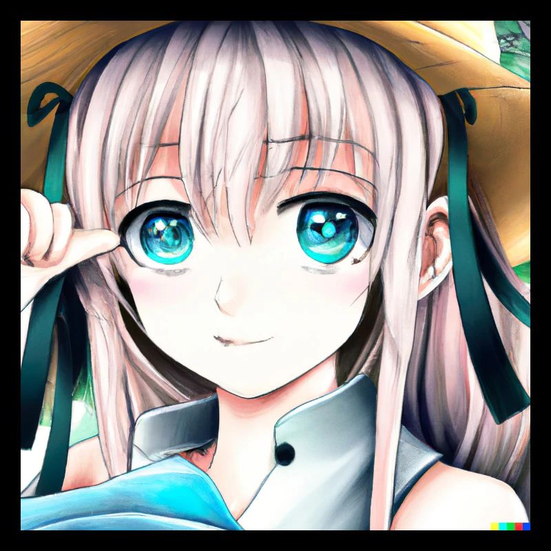 Anime Mädchen mit blauen Augen
