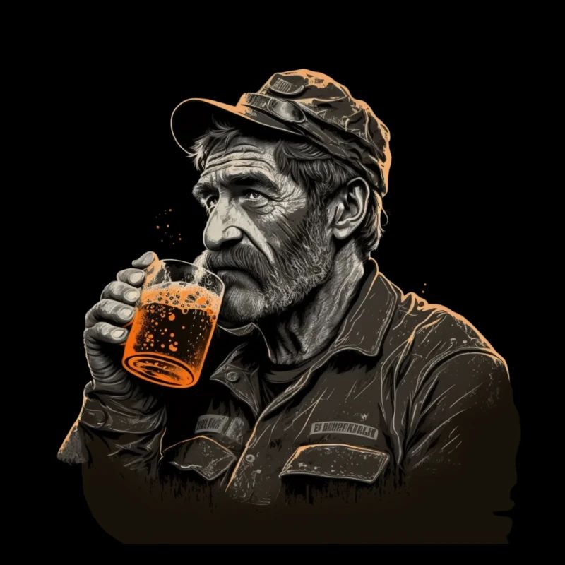 Unter Tage Bergbau Bier trinker