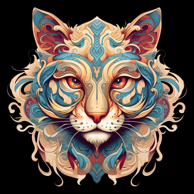 Chat tigre mandala
