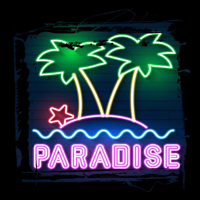 summer beach beach retro sea neon light eng