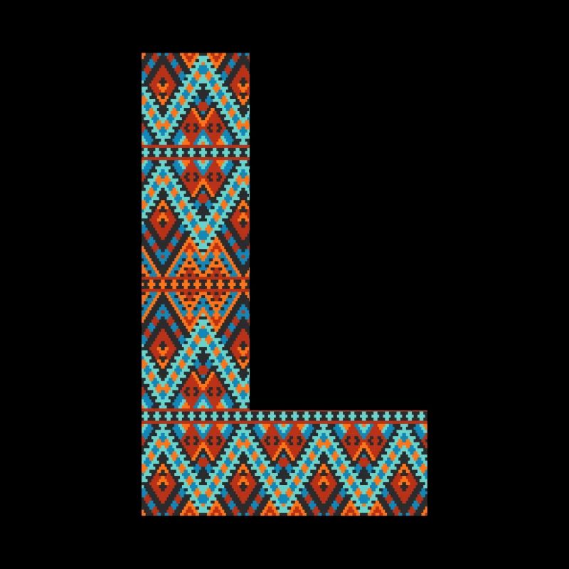 Buchstabe L - Boho-Design, buntes Monogramm