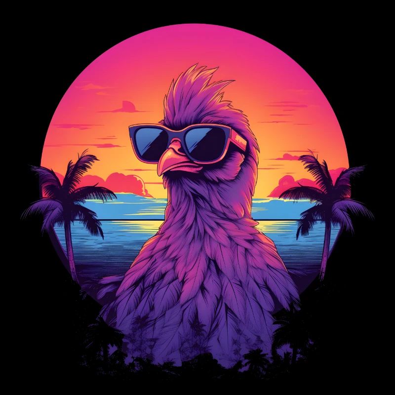 Synthwave Chicken Sunset