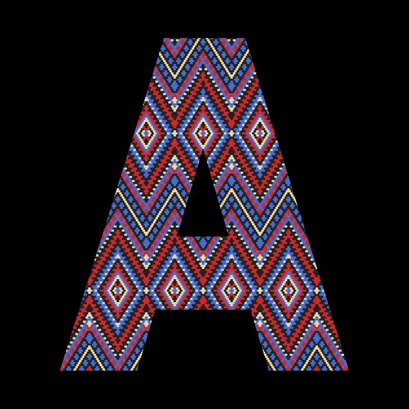 Monogramm Buchstabe A - boho buntes Design