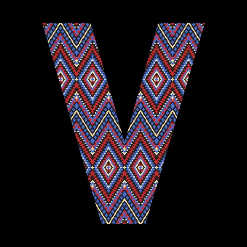 Monogramm Buchstabe V - geometrisches Muster