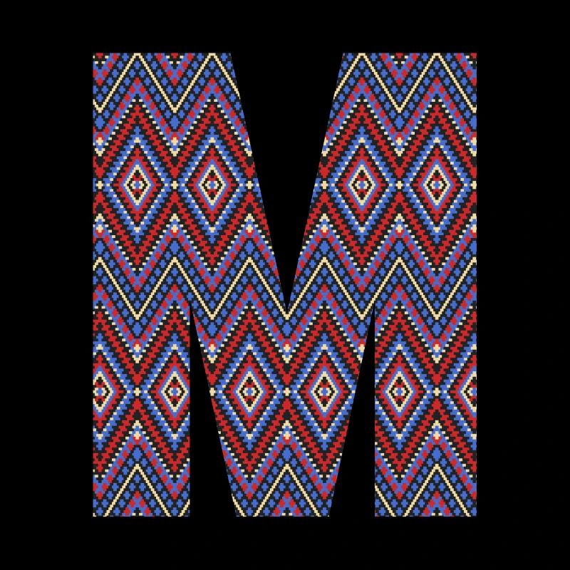 Monogramm Buchstabe M - geometrisches Muster