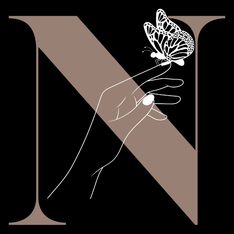 letter n magic butterfly