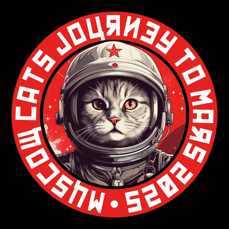 Astronaut Cat Logo - Soviet