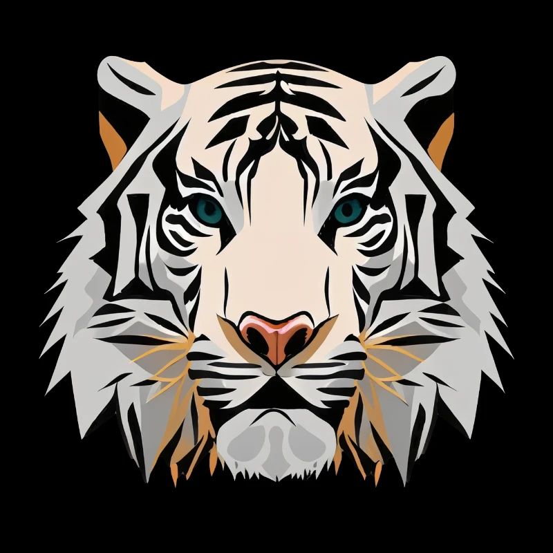 white tiger face vector look geometric proud stron