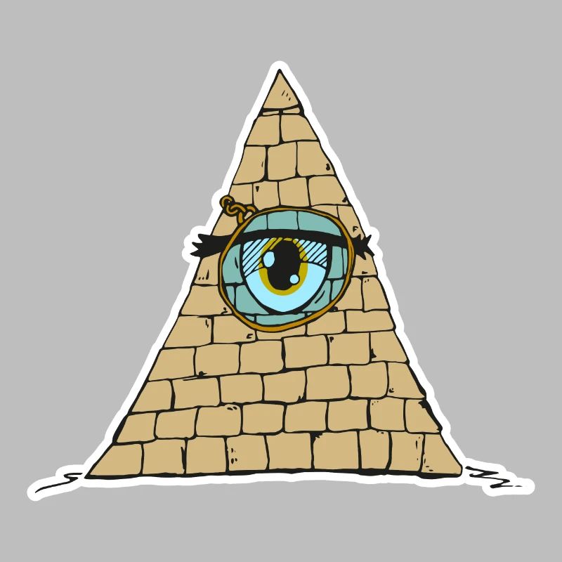 Oeil pyramidal avec Monokle - Style de dessin animé