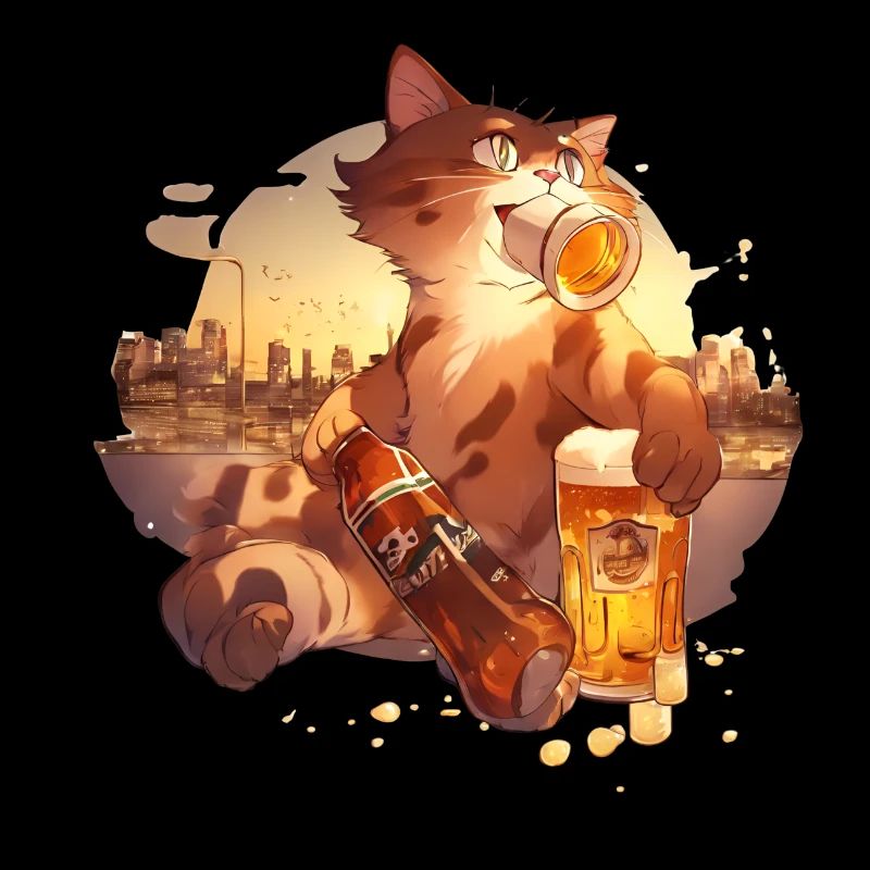 Paws & Pints: Katze mit Bier-Tee