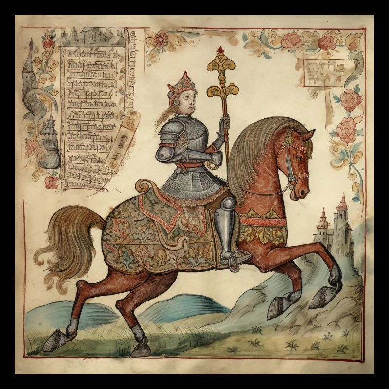 Chevalier à cheval, Moyen Âge