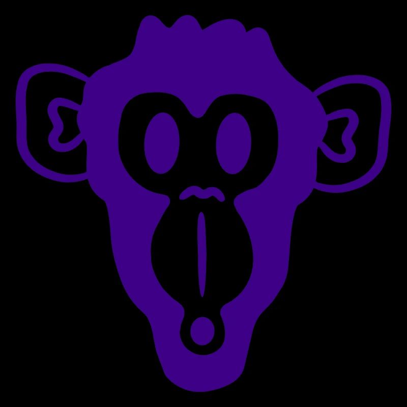 Wondered Curious Monkey Head Fright Face
