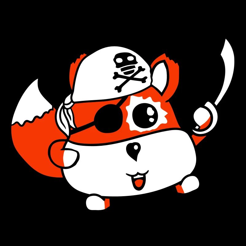 Petit renard mignon pirate animal sabre oeil patch