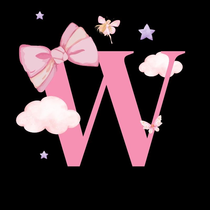 Buchstabe mit rosa Wolken
