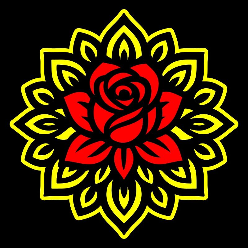 Rose Blume Mandala