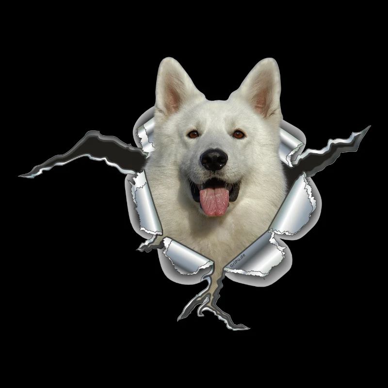 Schäferhund Weiss im *Metall-Loch*
