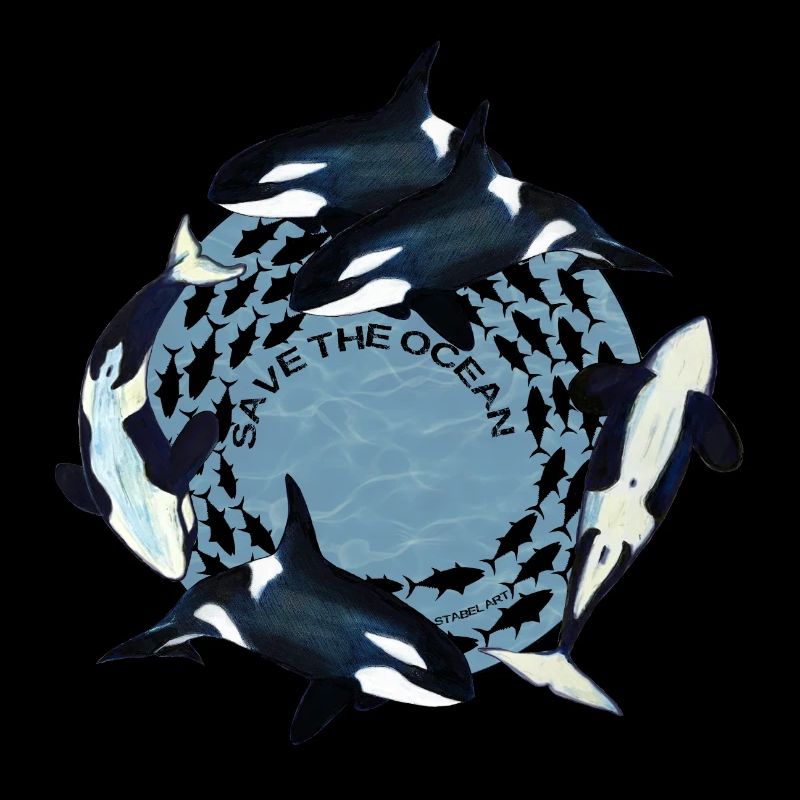 Save the Ocean - Orcas colored