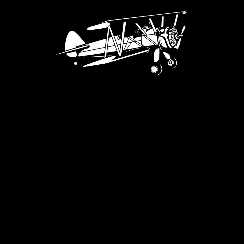 Doppeldecker Flugzeug EKG Linie Pilot Geschenk