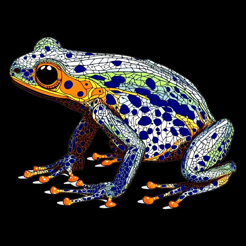 Poison dart frog with a beautiful warning color as an amphibian