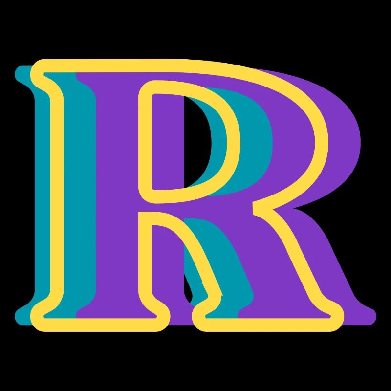 Lettre r multicolore