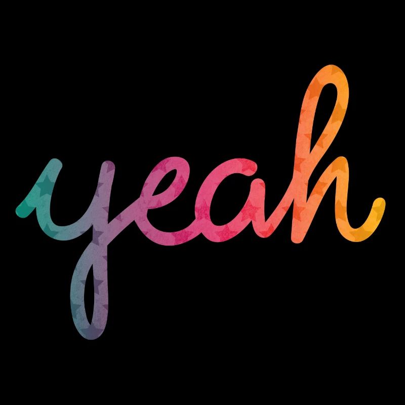 Yeah Typografie Regenbogen