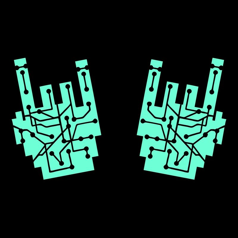 Nerd Geek Heavy Metal Rock Circuits Geste de la main
