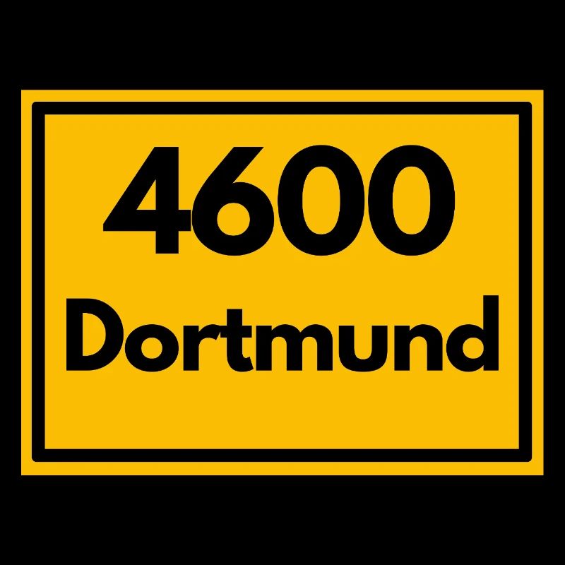 Town sign - then retro old zip code DORTMUND