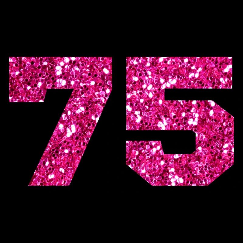 75 Pink Glitter - 75th Birthday