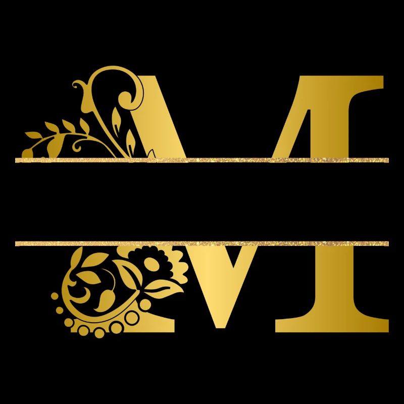 Buchstabe m personalisiert gold floral - Geschenkidee
