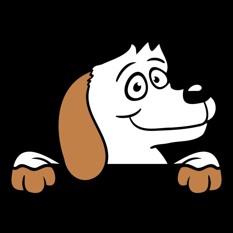 Hund Hinter Mauer Zaun Schild Guckt Glücklich Süß