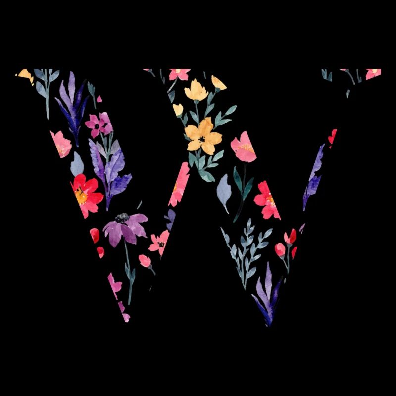 Blumen Personalisierter Buchstabe w - Geschenkidee
