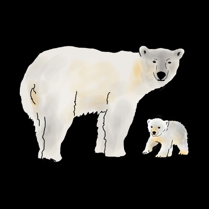 Polar bear with cub