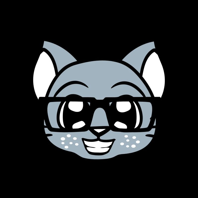 Schlaue Nerd Katze Hornbrille Geek Kätzchen Brille