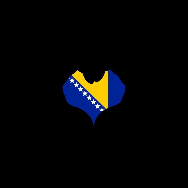 Drapeau de Bosnie en forme de coeur