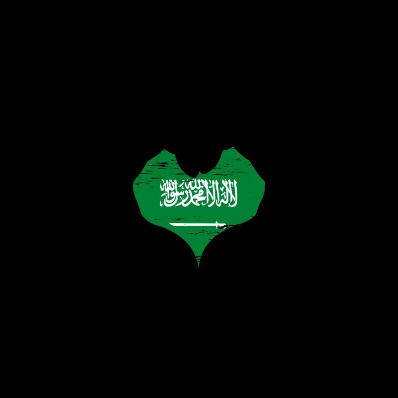 Saudi Arabia Flag Hands Heart Shape Used