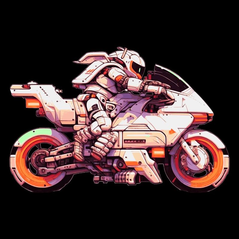 Motorcycle racing machine in the future with driver