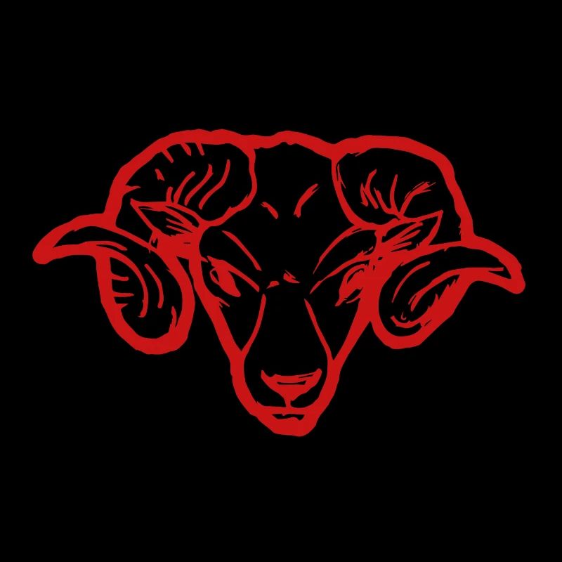 Roter Widderkopf Rammbock Geschenkidee Teufel