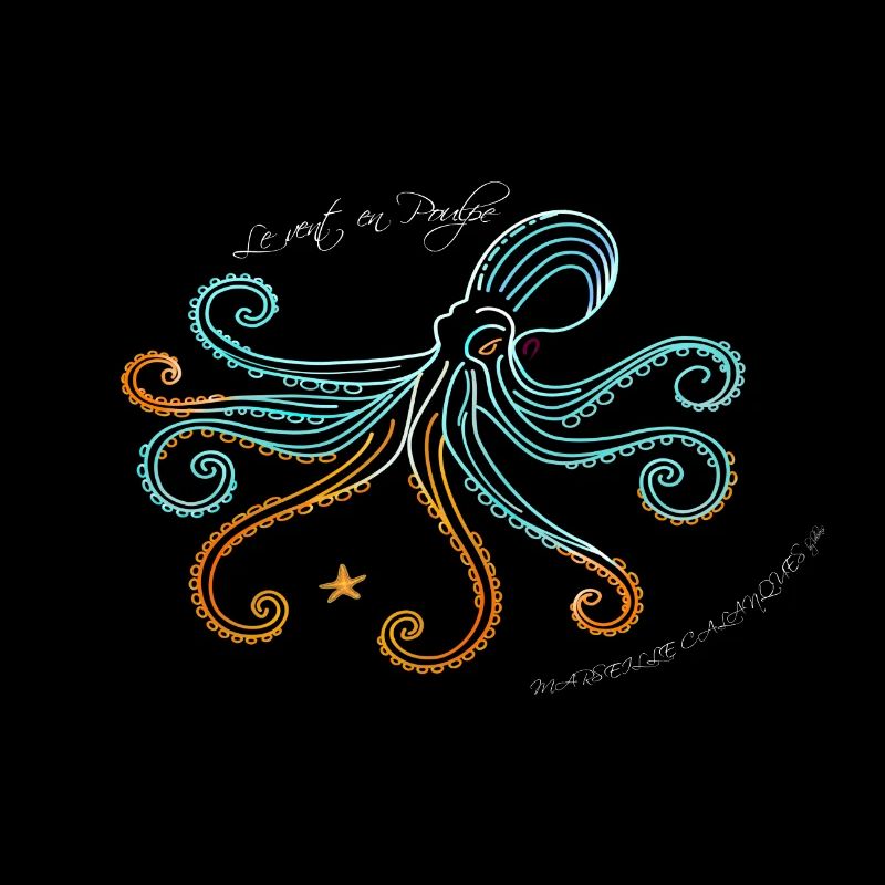 Stylized Wind Octopus Illustration