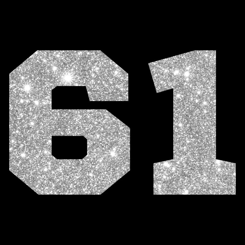 Nummer 61 Silber Glitter - 61. Geburtstag