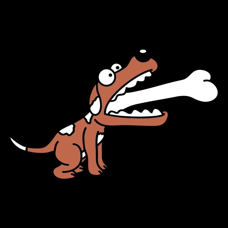 Dog Greedy Hungry Big Bone Swallowed
