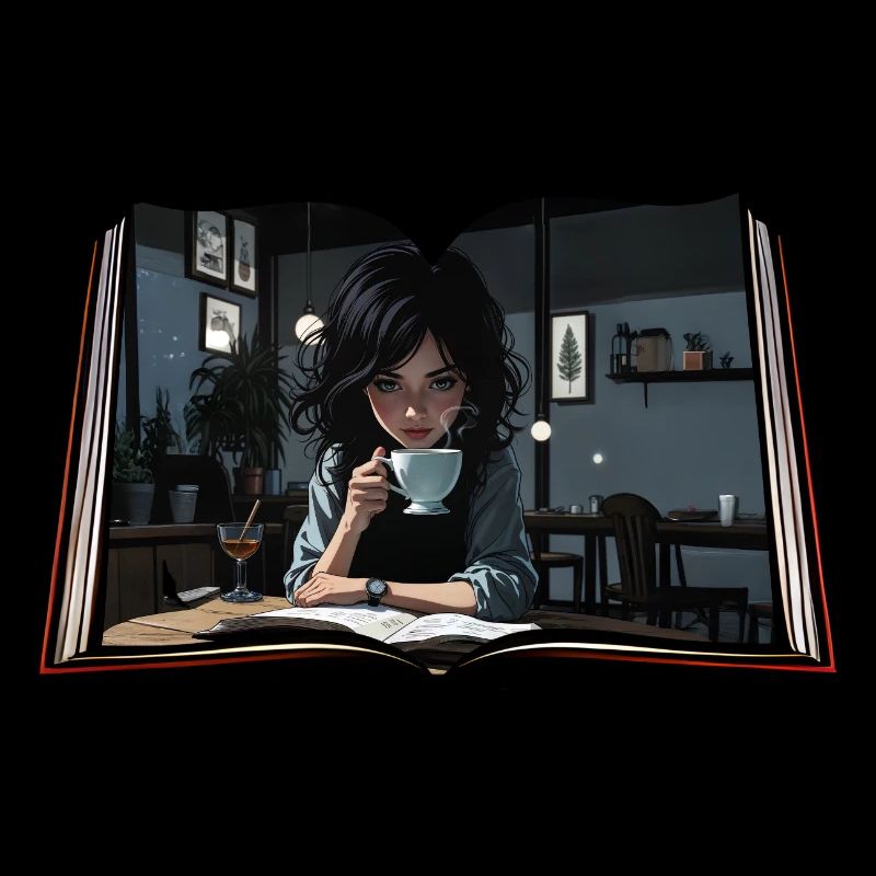 Read book with coffee