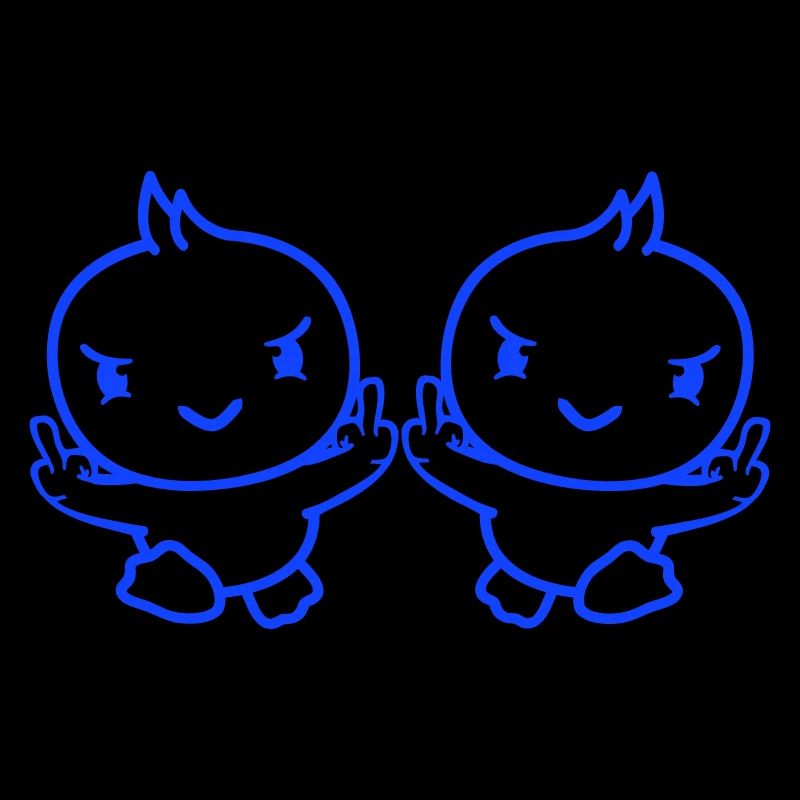 2 oiseaux Evil Middle Finger Show Bad Boys Running