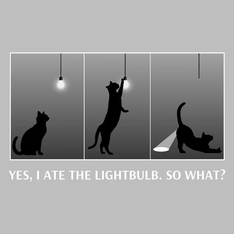 Funny Cat Ate Lightbulb So What Sassy Glow Butt
