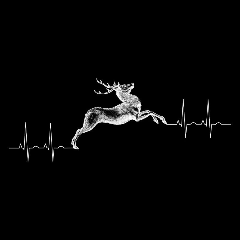 Herzschlag Jagd Hirsch Hirschjagd Rotwild Geschenk