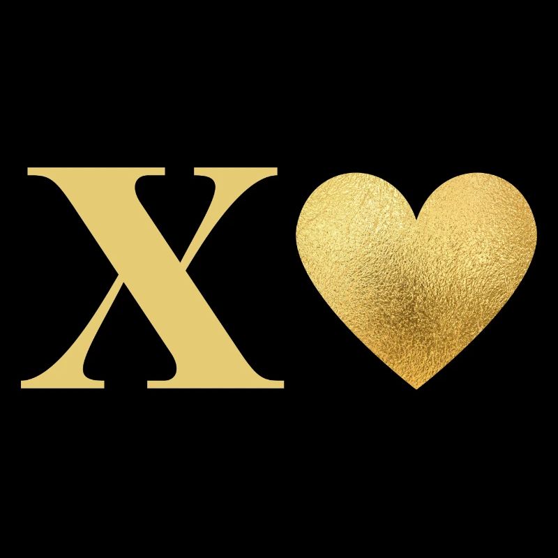 Buchstabe x Goldenes Herz
