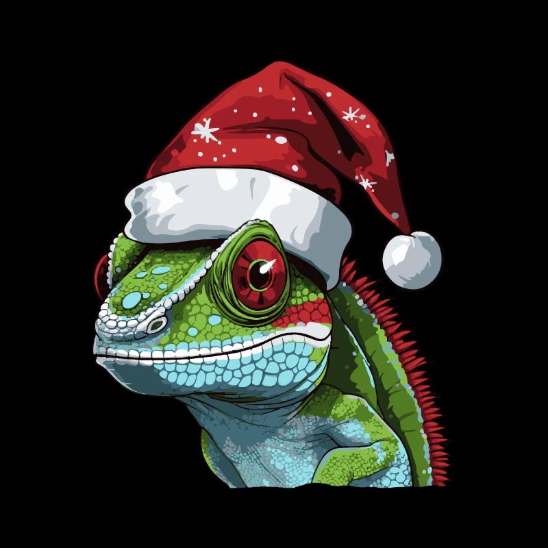 Tête d’animal de Noël caméléon