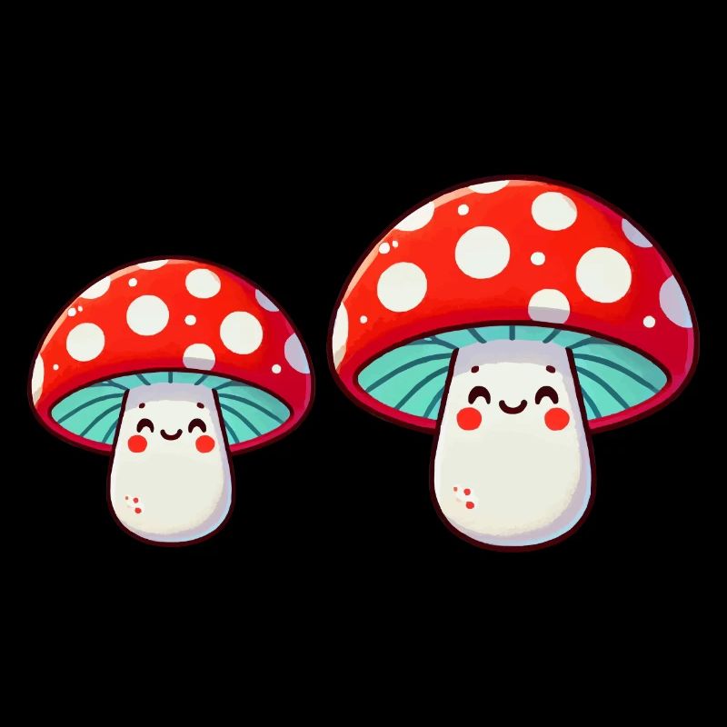 dessin animé comique de champignons