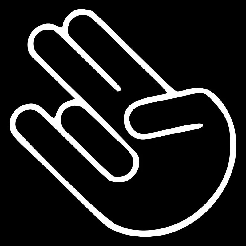 Shocker hand gesture icon backprint