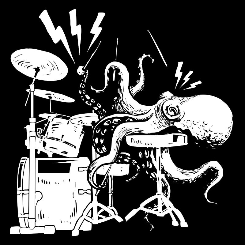 Octopus on drums gift for drummer