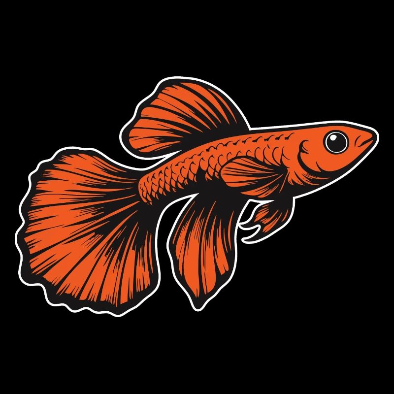 Roter Guppy Design, Bunt, lebendig und einzigartig